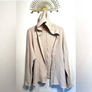 Waffle open cardigan